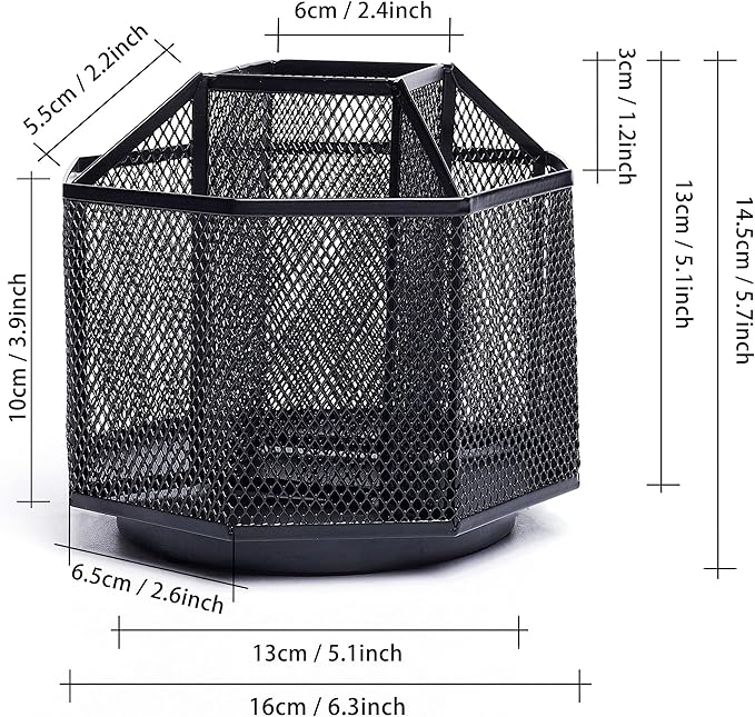 Exerz Desk Organiser/Mesh Desk Tidy Candy/Pen Holder/Multifunctional Organiser 360 Rotating-DeskLoop Office