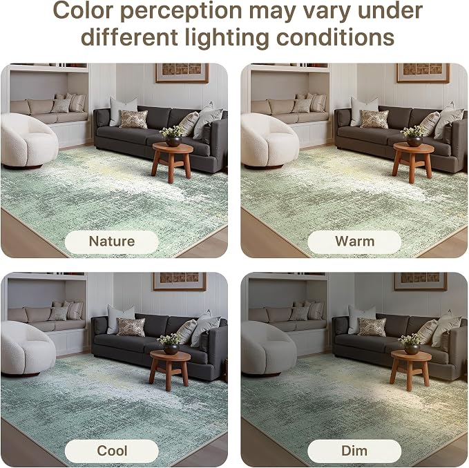 GENIMO Washable Area Rugs for Living Room, 8x10 Modern Non Slip Rugs, Low Pile - Image 8
