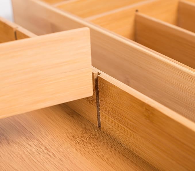 BIRDROCK HOME 2 pc Bamboo Drawer Organizer - Image 5