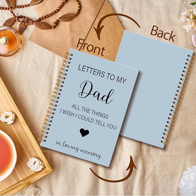 Memorial Gifts for Loss of Dad Grief Notebook Journal, Letters to My Dad in Heaven Journal, Sympathy Notebooks Gifts for Loss of Dad Father, In Loving Memory Sympathy Gifts, 6x8.2In（Blue）