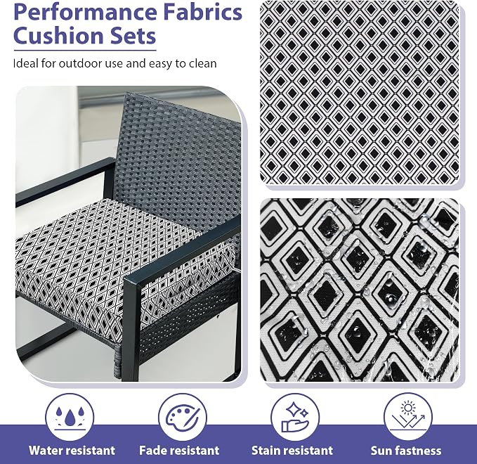 IPYNBAP Outdoor Chair Cushions Set of 4 -Waterproof Outdoor Seat Cushions - Image 3