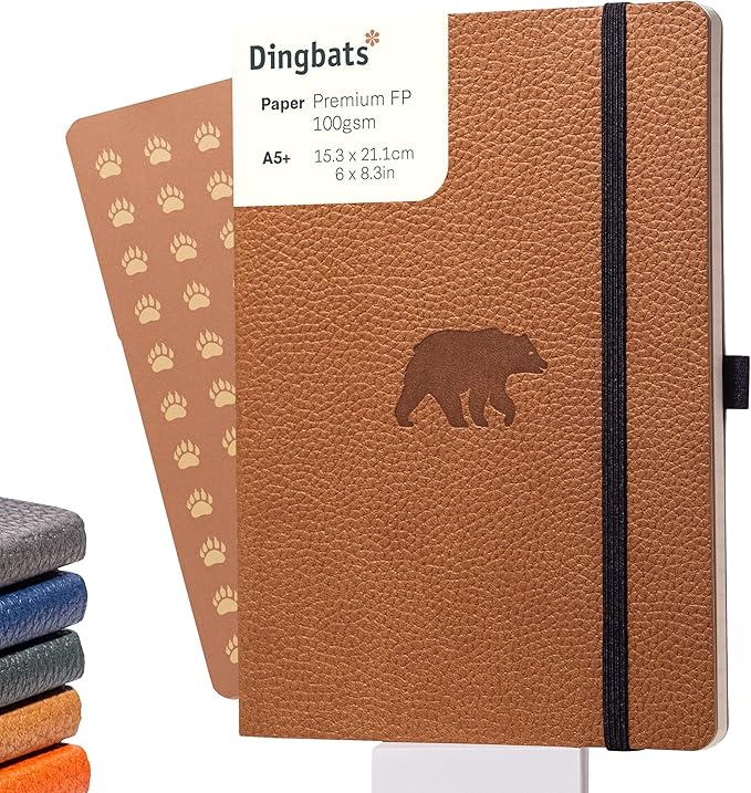 Dingbats A5 Wildlife Ruled Notebook Journal - Premium Vegan Leather Softcover Executive Journal for Women & Men - Work, Note Taking, Writing & Travel-DeskLoop Office