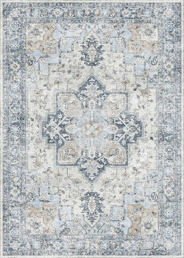 GENIMO Area Rug 2x3 Doormat, Machine Washable Low Pile Vintage Rugs, Small - Image 8