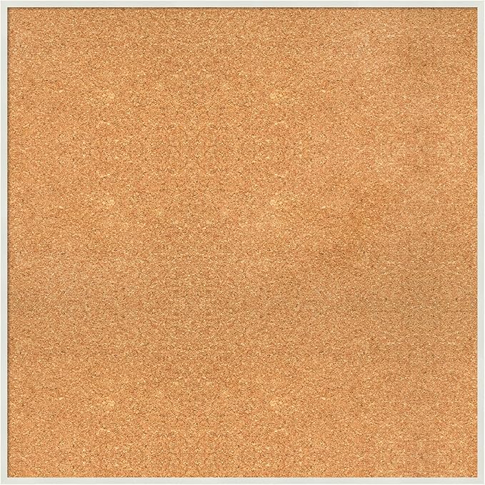 Amanti Art Natural Cork Board for Wall, 29x29 Vision Board with White Frame, Large Corkboard Office Decor for Home Organization, Modern Corkboard Pinboard to Display Items for Home Organization in-DeskLoop Office