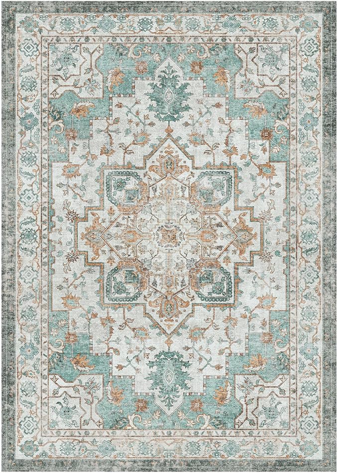 GENIMO 7'6''x9'6'' Area Rugs for Living Room, Machine Washable Non Slip Vintage - Image 7