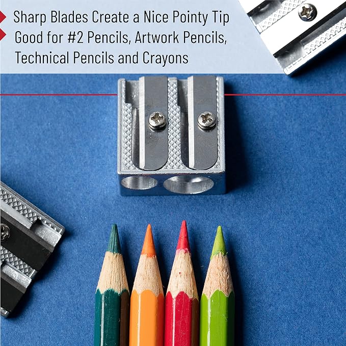 Mr. Pen- Handheld Metal Pencil Sharpener, 6 Pack | 2-Hole Dual Size, Metal - Image 8