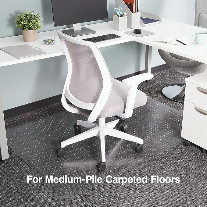 Staples Office Chair Mat, Medium-Pile Carpets, 60 x 46 Inch, Smooth Glide - Image 2