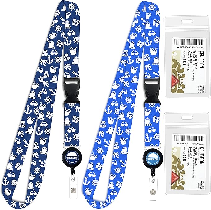 Cruise On Cruise Lanyard for Ship Cards – 2-Pack Retractable Badge & Waterproof by CruiseOn