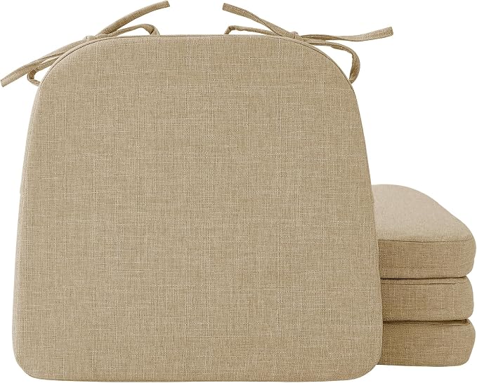 Ruqmuis Chair Cushions for Dining Chairs, D-Shaped Chair Pads by Ruqmuis