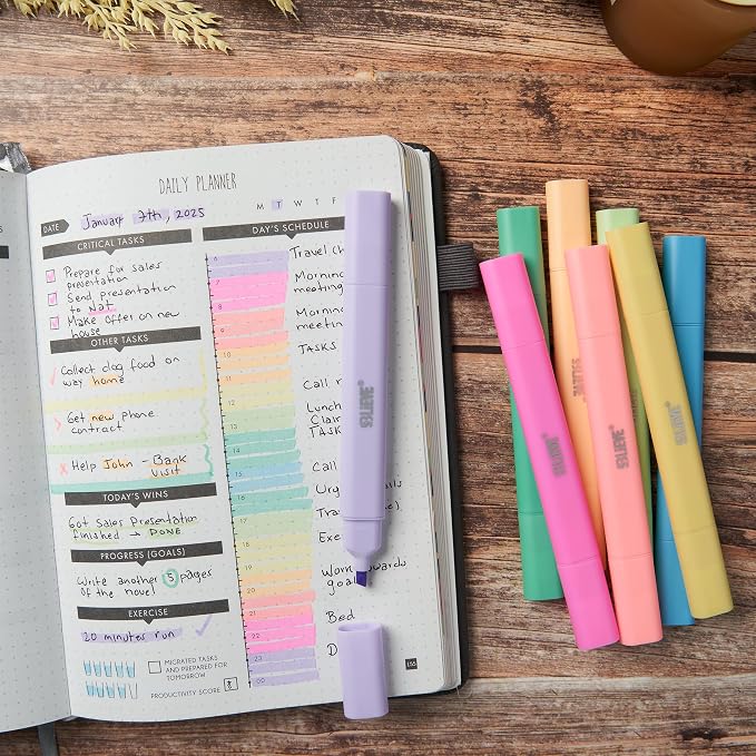 BLIEVE Bible Highlighters No Bleed Through, Pastel Colors, Dual Tip, 8 Pack | - Image 6