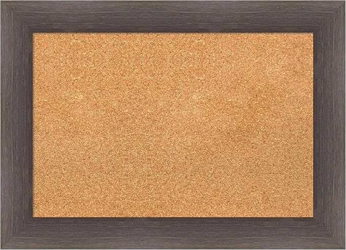 Amanti Art Natural Cork Board for Wall, 21x29 Vision Board with Brown Wood Frame, Medium Corkboard Office Decor for Home Organization, Country Rustic Corkboard Pinboard to Display Items for Home-DeskLoop Office