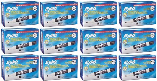 EXPO 80001 Low Odor Chisel Point Dry Erase Markers, 12 Units per Box, 144 by Unknown