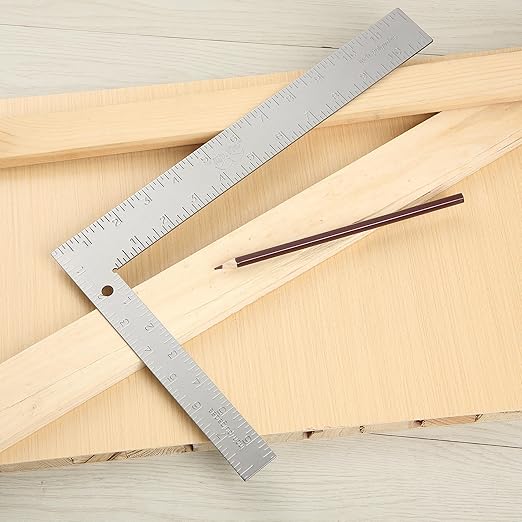 Mr. Pen- Framing Square, 8 x 12 Inch, Silver, Right Angle Ruler, L Shape Ruler, Metal Square