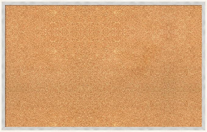 Amanti Art Natural Cork Board for Wall, 21x33 Vision Board with White Frame, Large Corkboard Office Decor for Home Organization, Modern Corkboard Pinboard to Display Items for Home Organization in-DeskLoop Office