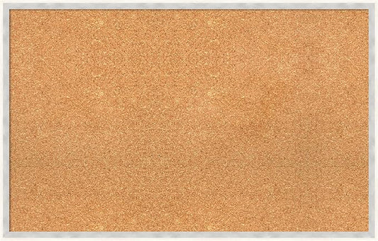 Amanti Art Natural Cork Board for Wall, 21x33 Vision Board with White Frame, Large Corkboard Office Decor for Home Organization, Modern Corkboard Pinboard to Display Items for Home Organization in-DeskLoop Office