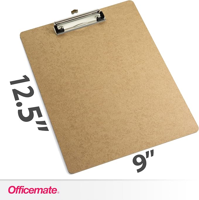 Officemate Recycled Wood Clipboards, Low Profile Clip, 12 Pack Clipboards - Image 2