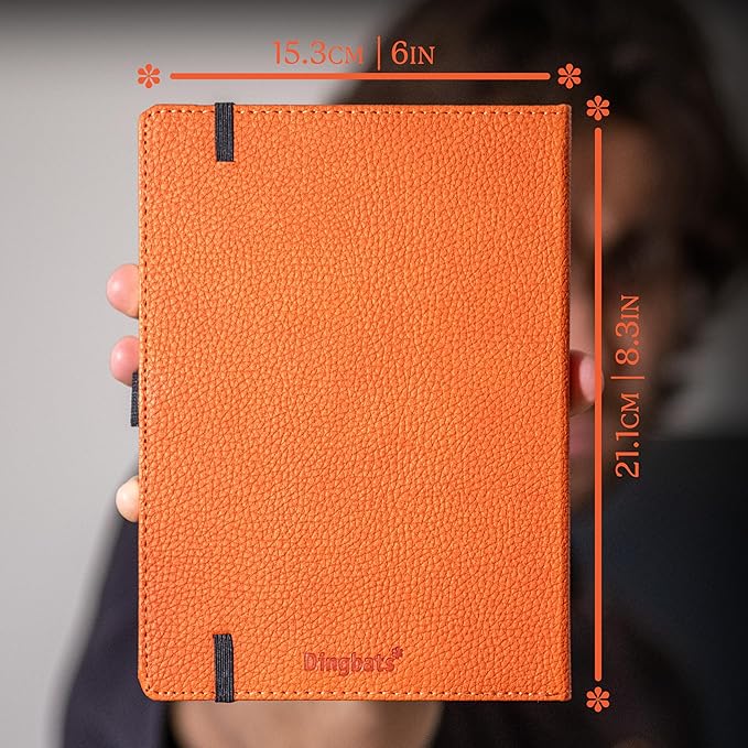 Dingbats* Wildlife Plain Writing Journal Notebook A5 - Vegan Leather Hardcover - Ideal for Work, Travel - Pocket, Elastic Closure, & Bookmark-DeskLoop Office