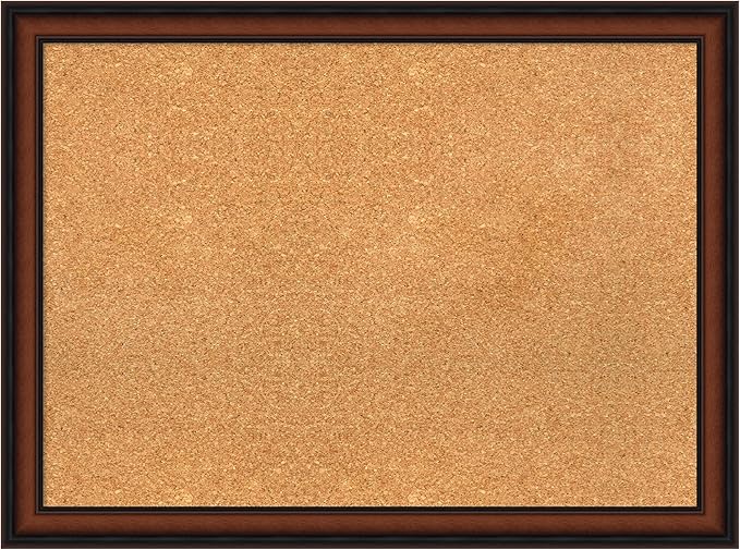 Amanti Art Natural Cork Board for Wall, 23x31 Vision Board with Brown Wood Frame, Medium Corkboard Office Decor for Home Organization, Traditional Corkboard Pinboard to display items for home-DeskLoop Office