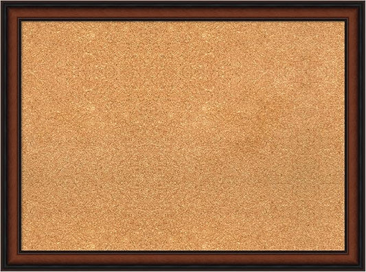 Amanti Art Natural Cork Board for Wall, 23x31 Vision Board with Brown Wood Frame, Medium Corkboard Office Decor for Home Organization, Traditional Corkboard Pinboard to display items for home-DeskLoop Office