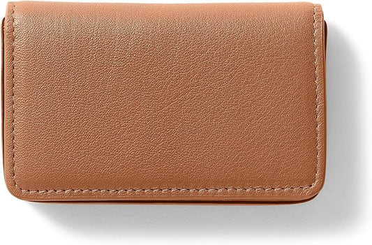 Leatherology Cognac Business Card Case, Magnetic Closure ID Holder, Full Grain by Leatherology