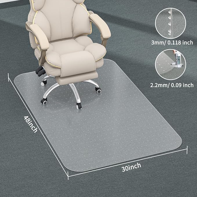 30" X 48" Office Chair Mat for Carpet | Desk Chair Mat for Carpet Floors - Image 6