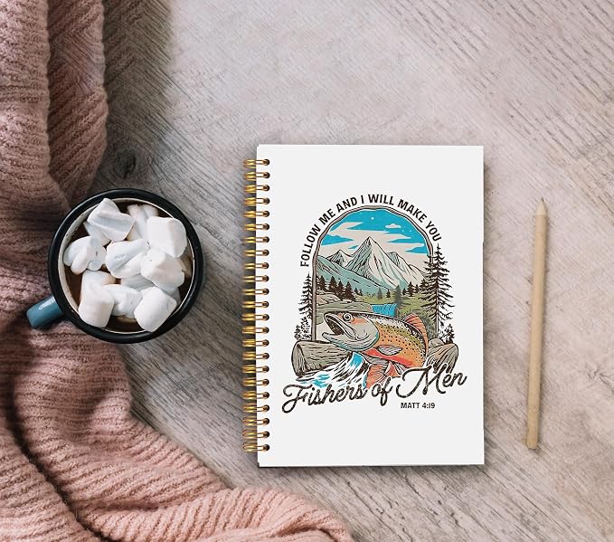 Trout Fish Christian Notebook Journal, Matthew 4:19 Bible Notebook - Image 4