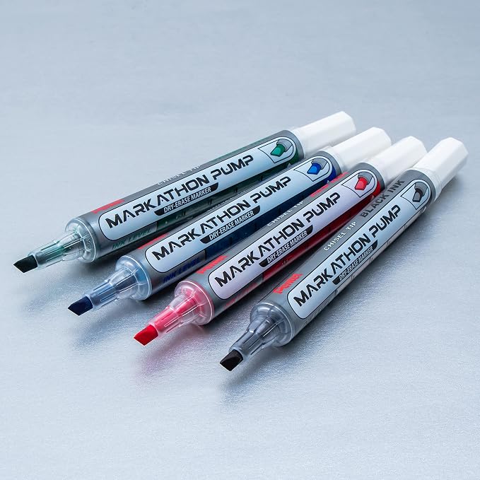 Pentel Markathon Pump Dry Erase Marker, Chisel Tip, 4 Pack - Image 2