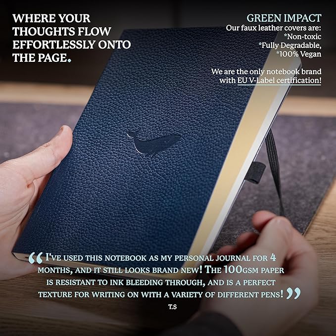 Dingbats A5 Wildlife Dotted Notebook Journal - Premium Vegan Leather Softcover Executive Journal for Women & Men - Work, Note Taking, Writing & Travel-DeskLoop Office