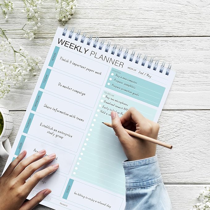 3PC Weekly Planner Notepad, Spiral To Do List Undated Planning Pad, Weekly - Image 6