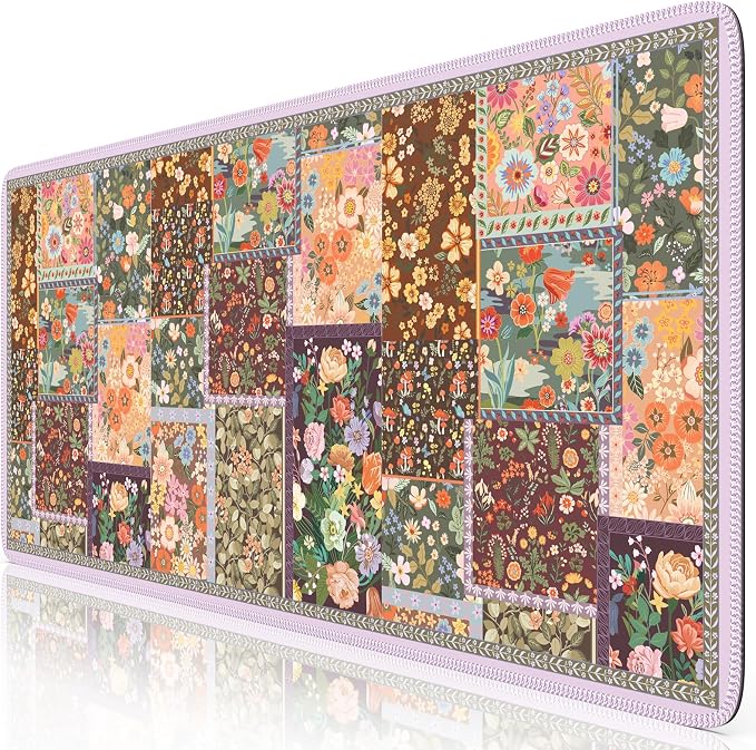 iCasso Floral Desk Pad Mat, Large Mouse Pad, Desk Matt by iCasso