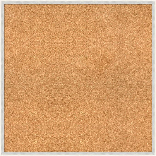 Amanti Art Natural Cork Board for Wall, 31x31 Vision Board with White Frame, Large Corkboard Office Decor for Home Organization, Modern Corkboard Pinboard to Display Items for Home Organization in-DeskLoop Office