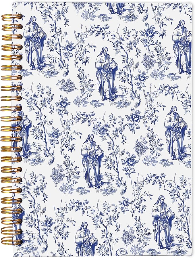 Ecezatik Chinoiserie Christian Jesus and Lamb Notebook Journal, Vintage by Ecezatik