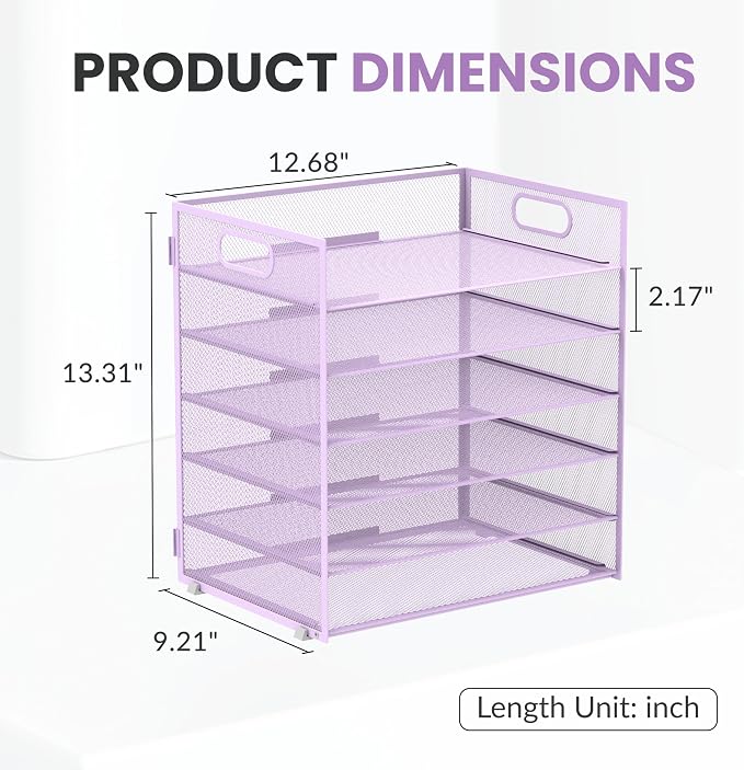 Daltack 6 Tier Paper Organizer for Desk, Paper Letter Tray Organizer for Desks - Image 3