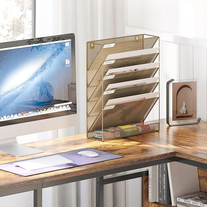EasyPAG 5 Tier Wall File Holder, Mesh Hanging Folder Organizer - Image 5