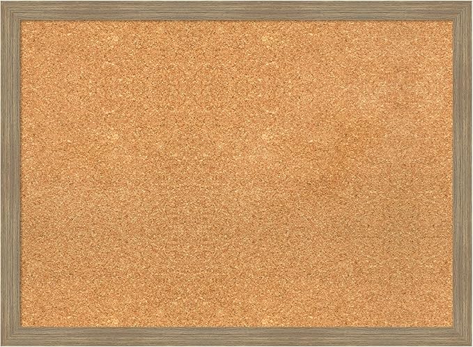Amanti Art Natural Cork Board for Wall, 22x30 Vision Board with Brown Wood Frame, Medium Corkboard Office Decor for Home Organization, Casual Corkboard Pinboard to display items for home organization-DeskLoop Office