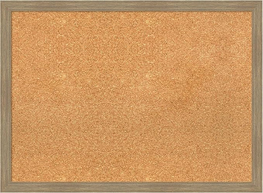 Amanti Art Natural Cork Board for Wall, 22x30 Vision Board with Brown Wood Frame, Medium Corkboard Office Decor for Home Organization, Casual Corkboard Pinboard to display items for home organization-DeskLoop Office
