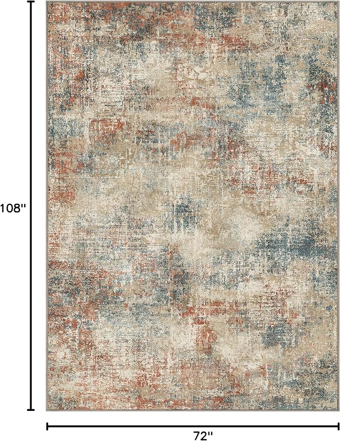 GENIMO Washable Area Rugs for Living Room, 6x9 Modern Non Slip Rugs, Low Pile - Image 2