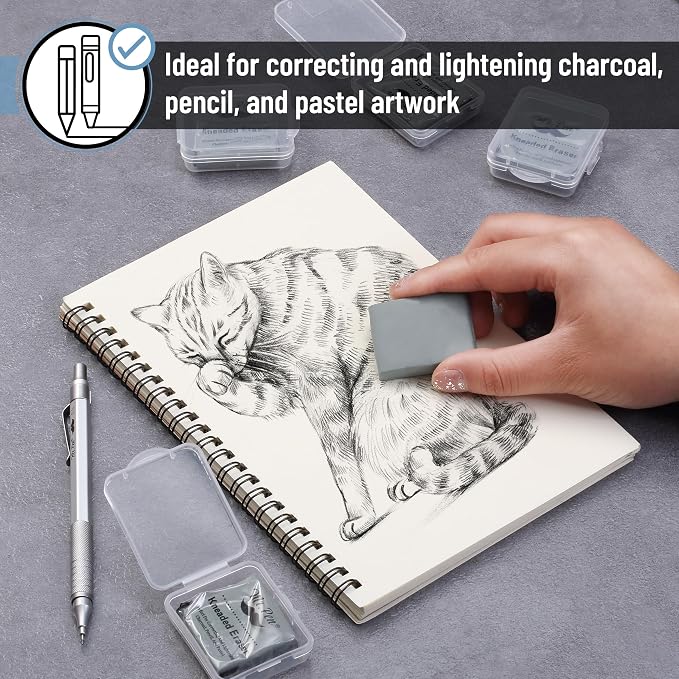 Mr. Pen- Kneaded Erasers, 10 Pack | Gray Moldable Art Erasers - Image 4