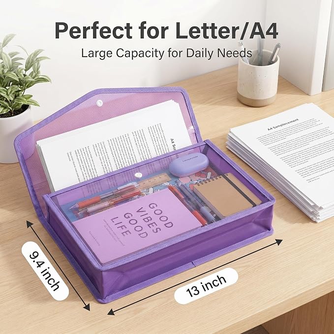 7 Pack Plastic Expanding File Folders - Image 3