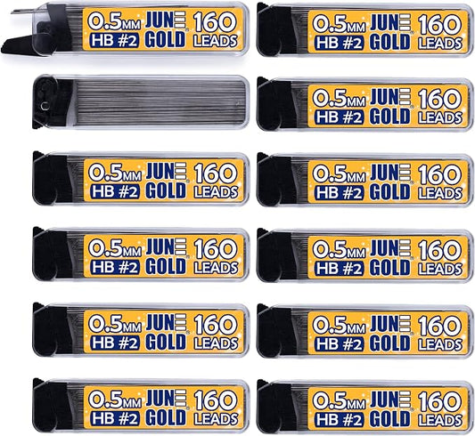 June Gold 1920 Pieces, 0.5 mm HB #2 Lead Refills, 12 Dispensers, 160 Pieces Per by JuneGold