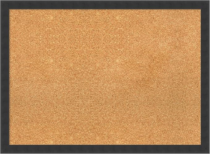 Amanti Art Natural Cork Board for Wall, 22x30 Vision Board with Black Wood Frame, Medium Corkboard Office Decor for Home Organization, Modern Contemporary Corkboard Pinboard to display items for home-DeskLoop Office