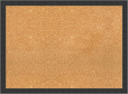 Amanti Art Natural Cork Board for Wall, 22x30 Vision Board with Black Wood Frame, Medium Corkboard Office Decor for Home Organization, Modern Contemporary Corkboard Pinboard to display items for home-DeskLoop Office