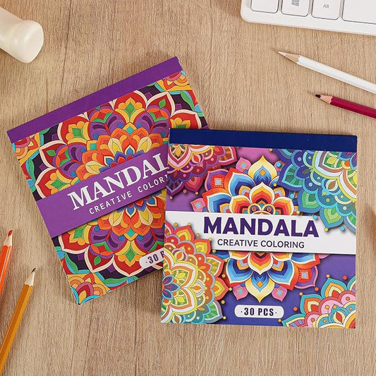 2 PCS Mandala Coloring Book for Adults Relaxation and Teens Stress Relief by Unknown