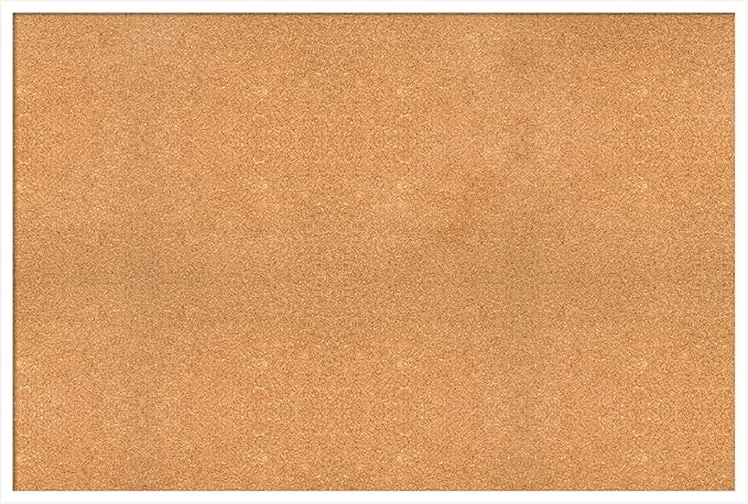 Amanti Art Natural Cork Board for Wall, 33x49 Vision Board with White Frame, Oversize Corkboard Office Decor for Home Organization, Modern Corkboard Pinboard to Display Items for Home Organization in-DeskLoop Office