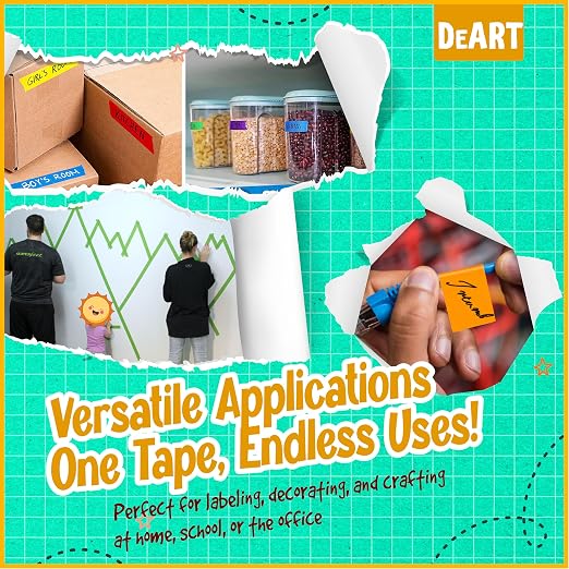 12 Pack Colored Masking Tape, 396 Ft x 0.6 inch Mini Colored Painters Tape - Image 4