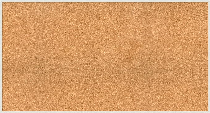 Amanti Art Natural Cork Board for Wall, 29x53 Vision Board with White Frame, Oversize Corkboard Office Decor for Home Organization, Modern Corkboard Pinboard to Display Items for Home Organization in-DeskLoop Office