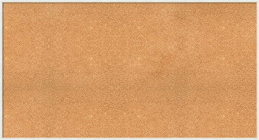 Amanti Art Natural Cork Board for Wall, 29x53 Vision Board with White Frame, Oversize Corkboard Office Decor for Home Organization, Modern Corkboard Pinboard to Display Items for Home Organization in-DeskLoop Office