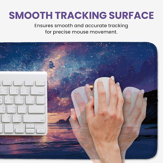 Aesthetic Desk Mat, Cute Luminous Rise Desk Pad Protector - Image 4