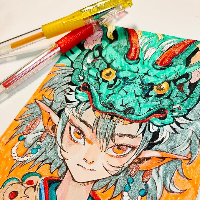 200 Pack Gel Pen Set 100 Colored Gel Pen with 100 Refills,Glitter Gel pens 40% More Ink with Canvas Bag for Kids Coloring Books Drawing Crafts Scrapbooks Journaling Planner-DeskLoop Office