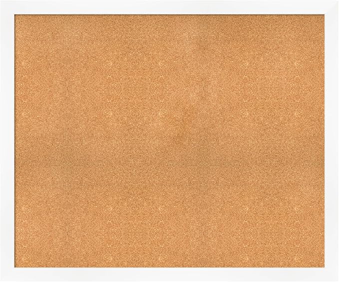 Amanti Art Natural Cork Board for Wall, 39x47 Vision Board with White Frame, Oversize Corkboard Office Decor for Home Organization, Modern Corkboard Pinboard to Display Items for Home Organization in-DeskLoop Office